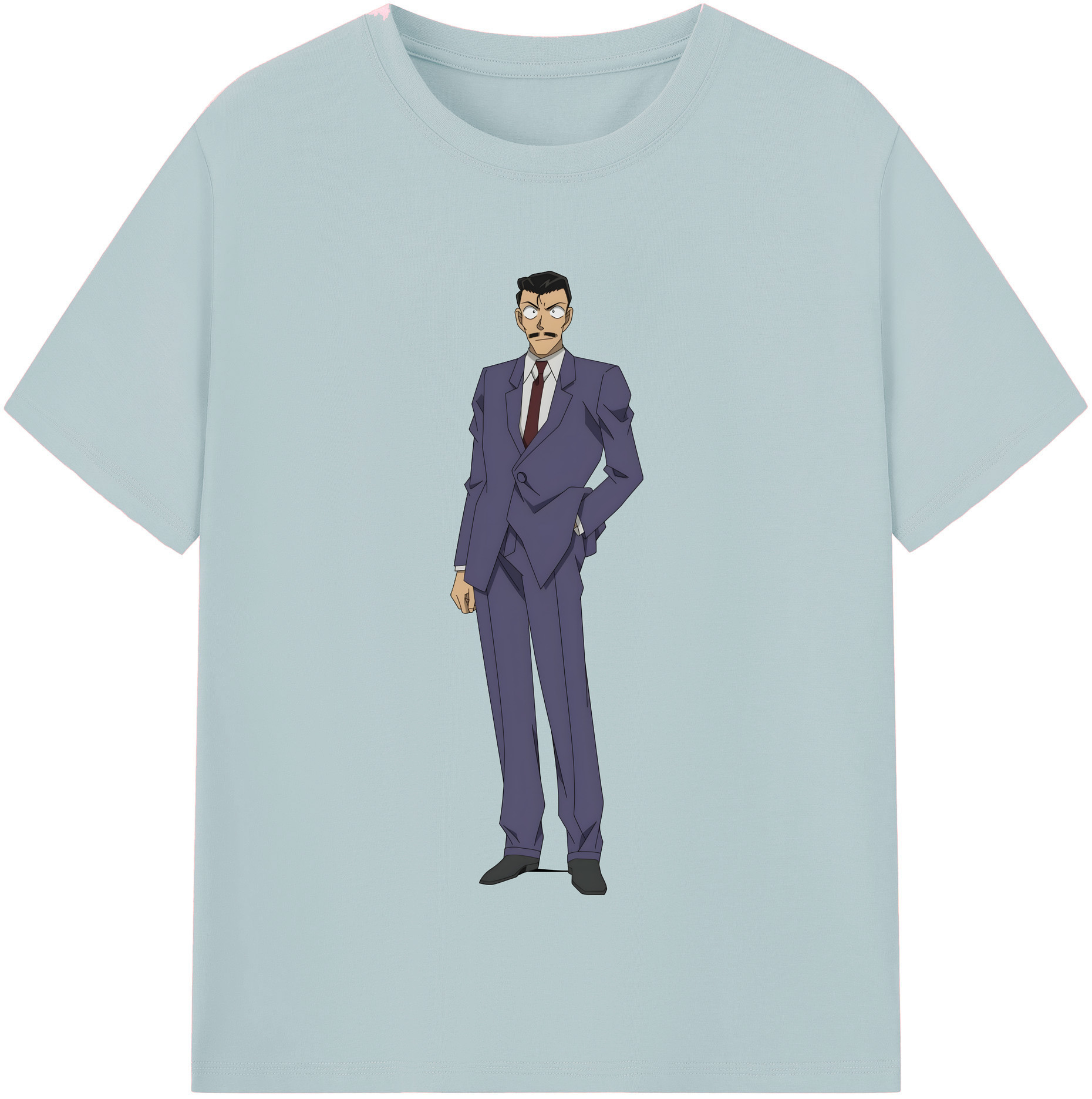 （画像用） 名探偵コナン 毛利 小五郎 もうり こごろう Detective Conan 綿100％半袖Tシャツ（フロントプリント）